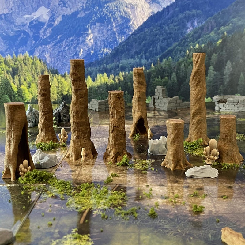 Extruded Gaming Forest Trees and Rocks Set 1 - Image 2